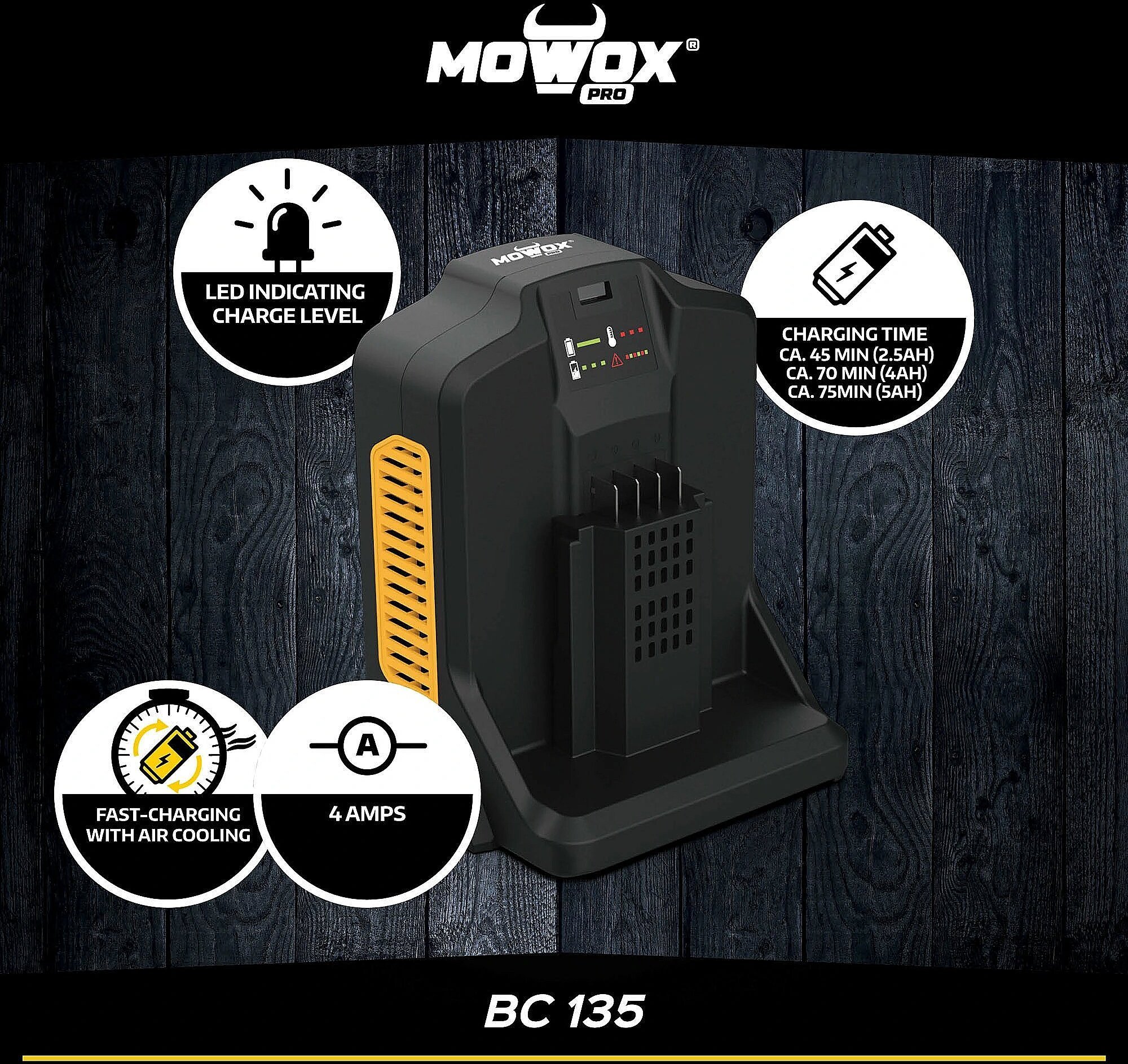 Mowox MoWox | 62V Quick Charger, Suitable for Mowox 62V Li-Ion Battery System BC 135