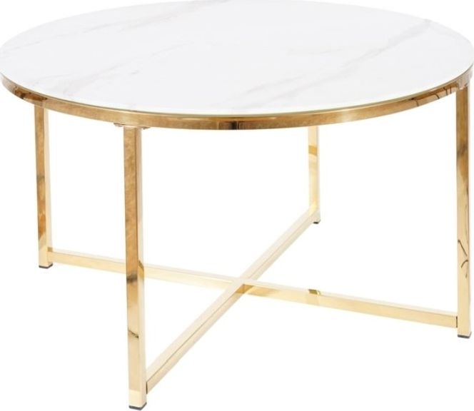 Signal Ława SALMA 80x80 marmur/złota