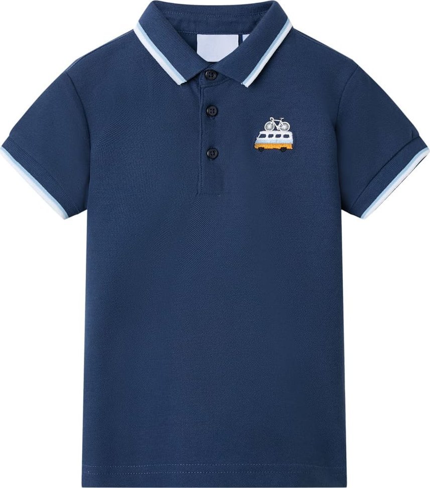 vidaXL Koszulka dziecięca polo, ciemnoniebieska, 116