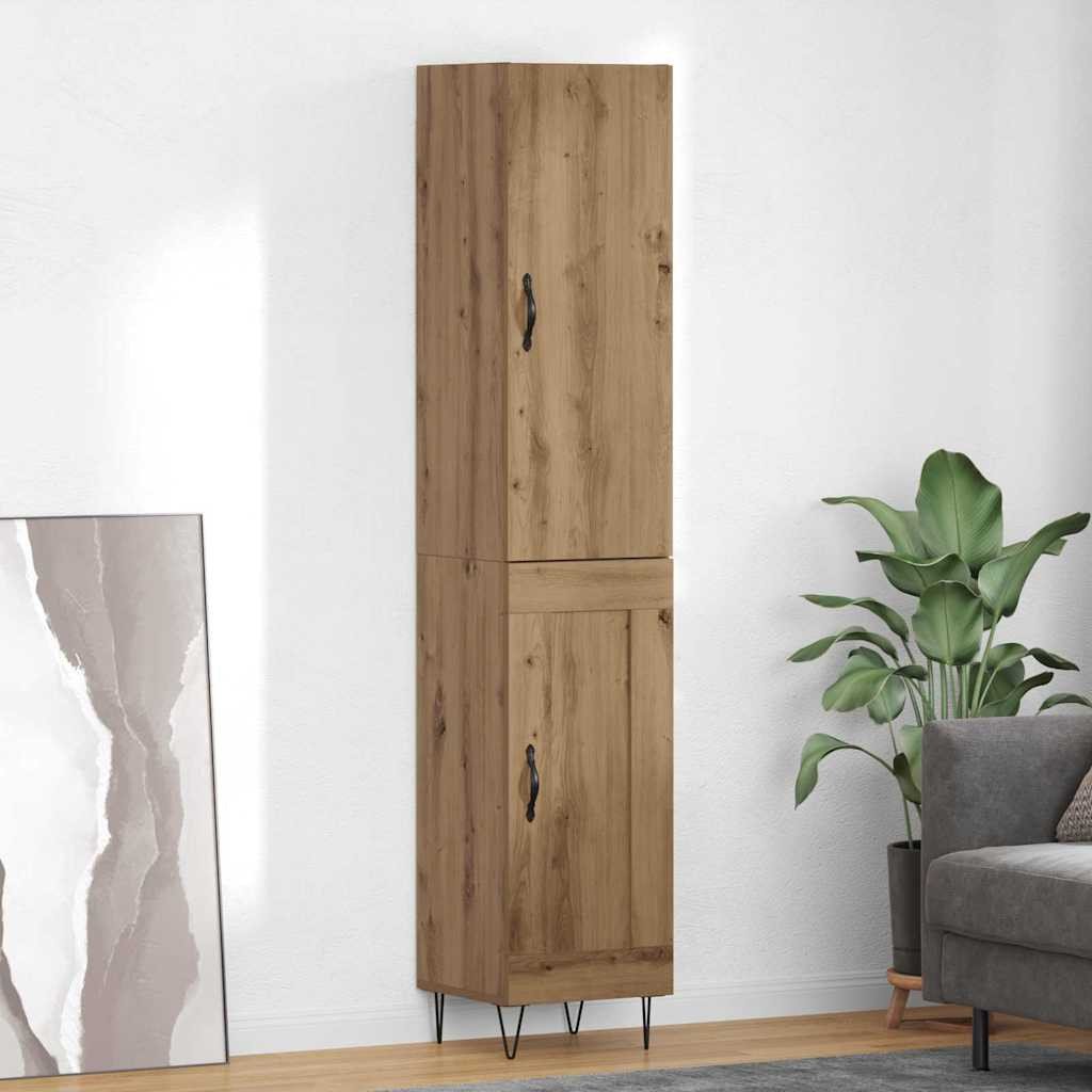 vidaXL Highboard Dąb rzemieślniczy 69,5 x 34 x 180 cm