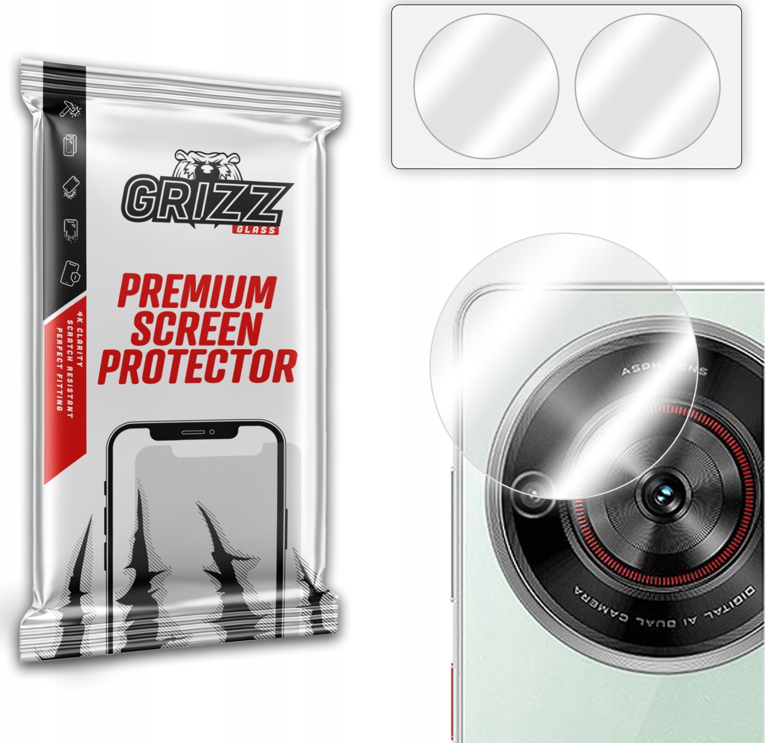 GrizzGlass Szkło na aparat GrizzGlass HybridGlass Camera do ZTE Blade A75 5G