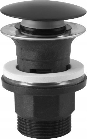S289BL-B / FERRO / AKCESORIA / SPUST/KOREK KLIK-KLAK OKRĄGŁY, CZARNY /