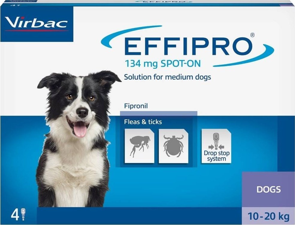 VIRBAC EFFIPRO Spot-On pies M 10-20 kg (pipeta 4 x 1,34ml)
