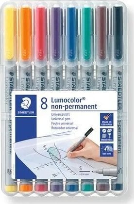 Staedtler 311 WP8, 8 pc(s), Black, Blue, Brown, Green, Orange, Red, Violet, Yellow, Grey, Polypropylene (PP), 0.4 mm
