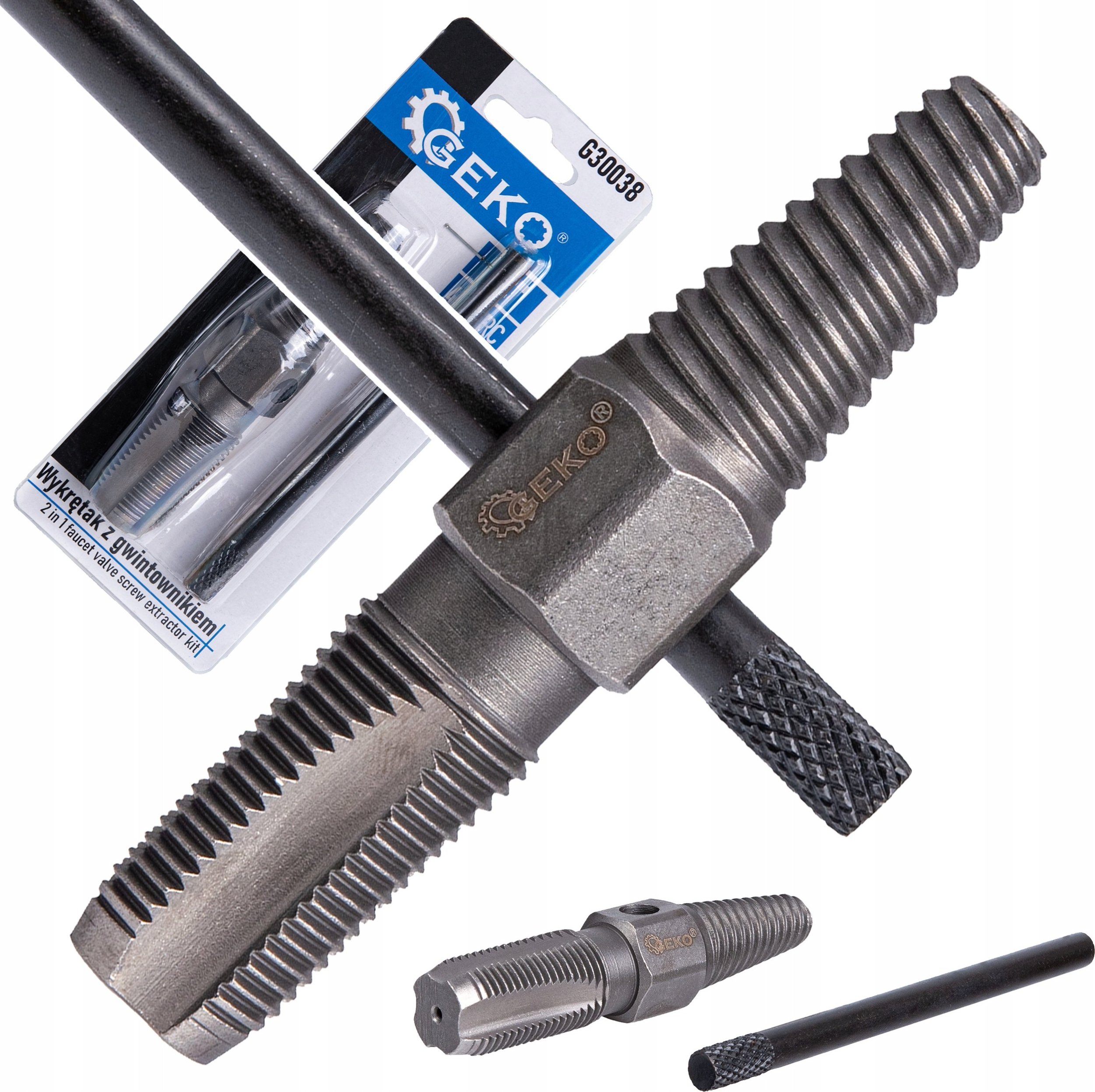 Geko Wykrętak z gwintownikiem do usuwania zerwanych śrub, rur i zaworów 1/2" (100)