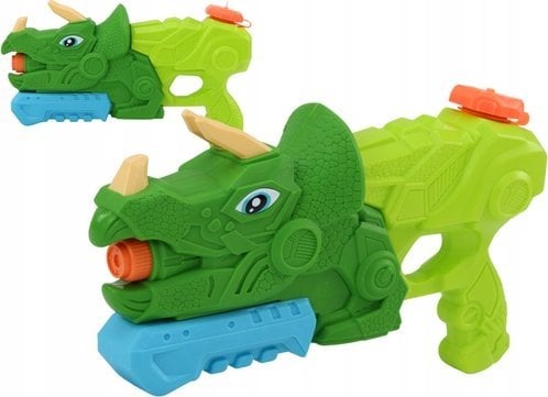 LeanToys Pistolet Na Wodę Dinozaur Zielony Triceratops 1000 ml Zasięg 7m
