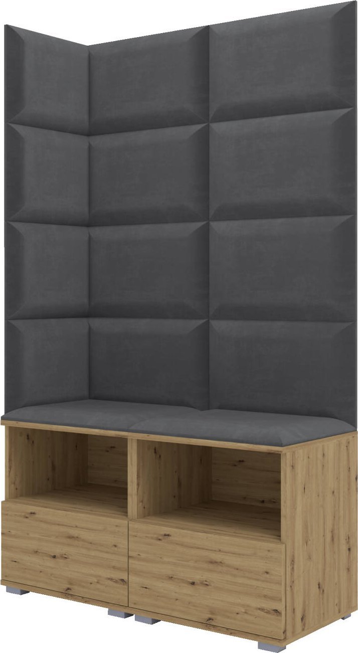 Ravio Tapicerowana garderoba Nela V - kolor dąb artisan + tkanina Trinity 15