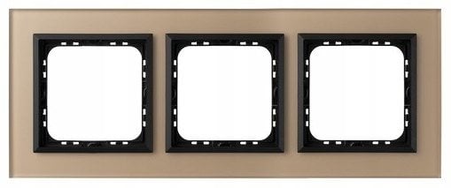 Ospel Ramka potrójna w szampańskim kolorze, szkło matowe R-3RGC/81/33