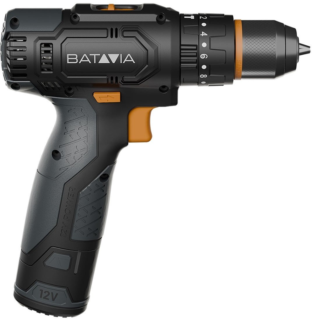 Batavia 12V combi drill 2.0 set (1 x battery 2Ah / 1 x USB charging cable)