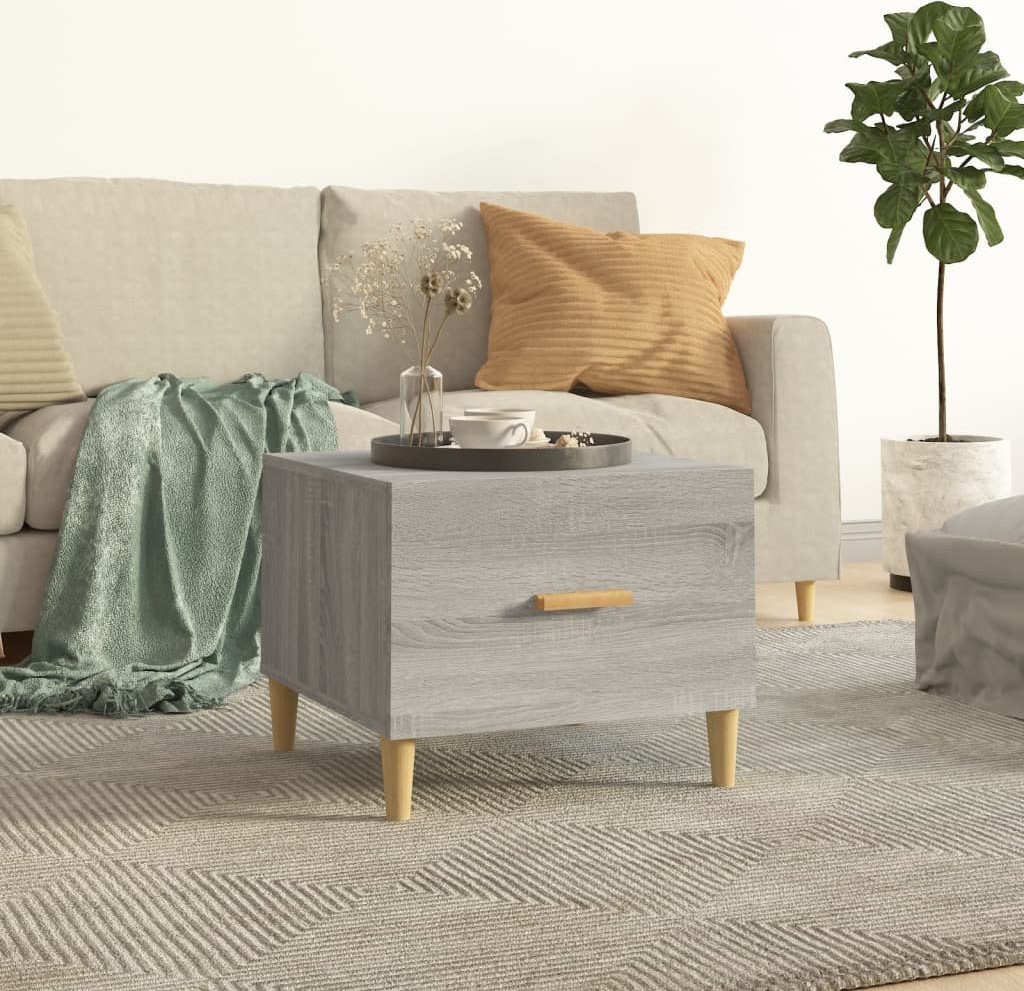 vidaXL vidaXL Stolik kawowy, szary dąb sonoma, 50x50x40 cm