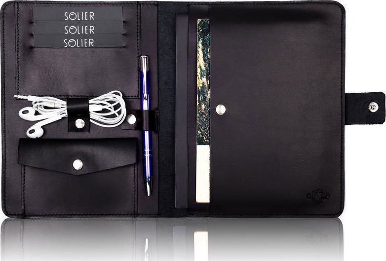 Solier Skórzany organizer na dokumenty Solier SA21 czarny