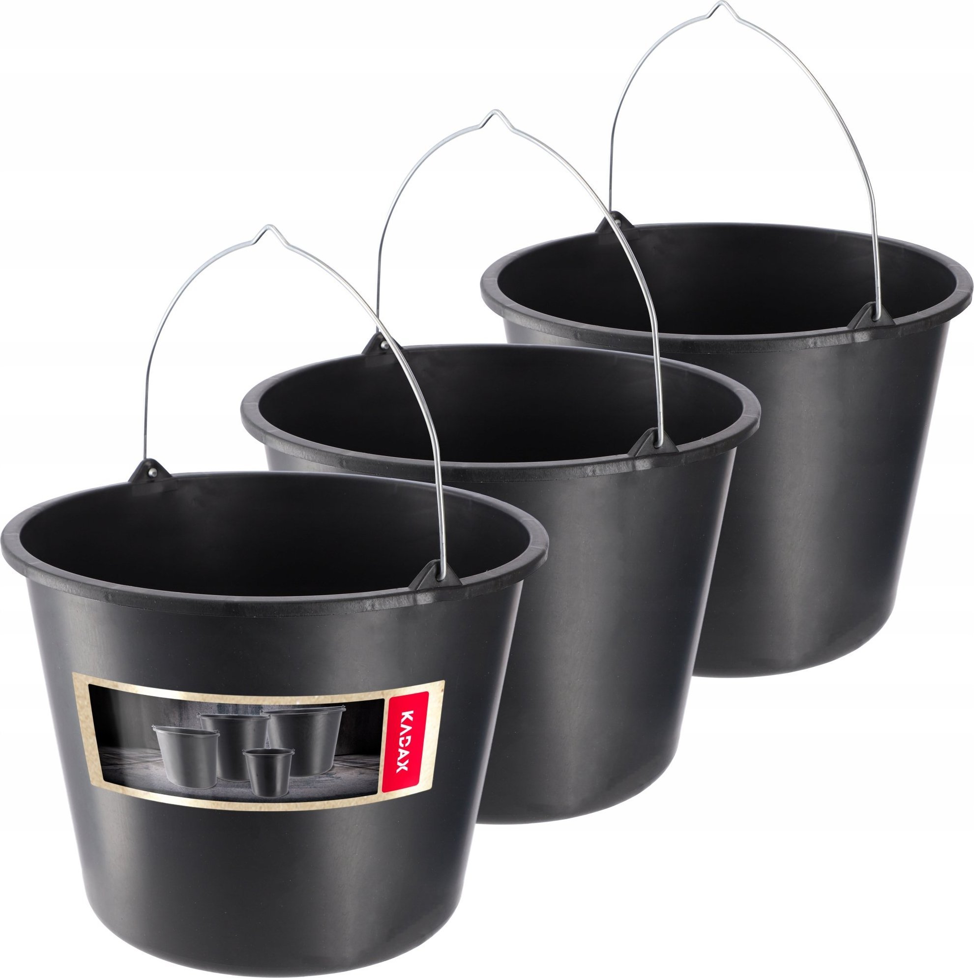 Kadax Wiadro Budowlane Gospodarcze Plastikowe 20L 3szt
