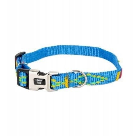 Obroża dla psa, wzór etniczny, taśma polipropylenowa, 10mm/18-30cm błękitna