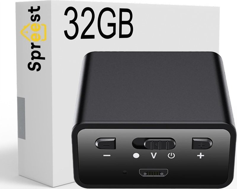 Dyktafon Spreest Dyktafon 32GB PODSŁUCH 185H SZPIEGOWSKI DETEKCJA