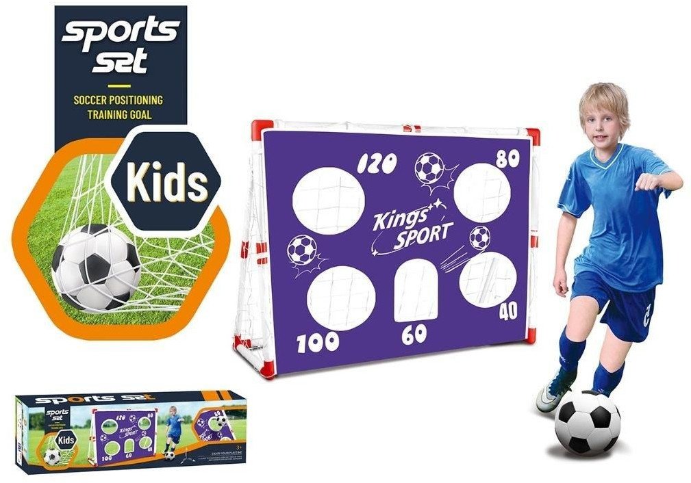 Bramka piłkarska z płachtą do celowania