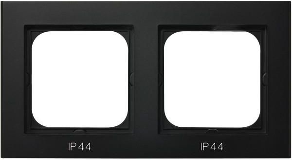 Ospel Ramka podwójna Sonata do łączników IP-44 czarny metalik (RH-2R/33)