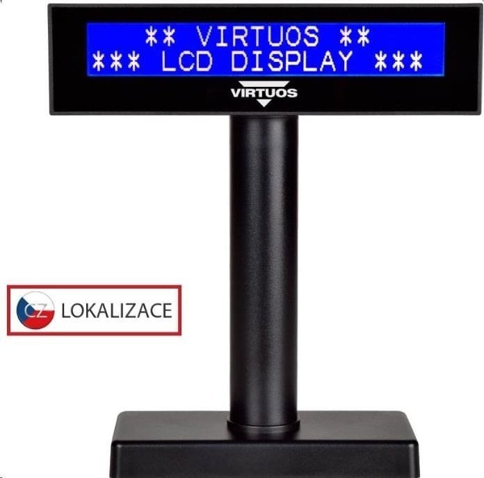 Virtuos Virtuos LCD zákaznický displej Virtuos FL-2026MB 2x20, USB, černý