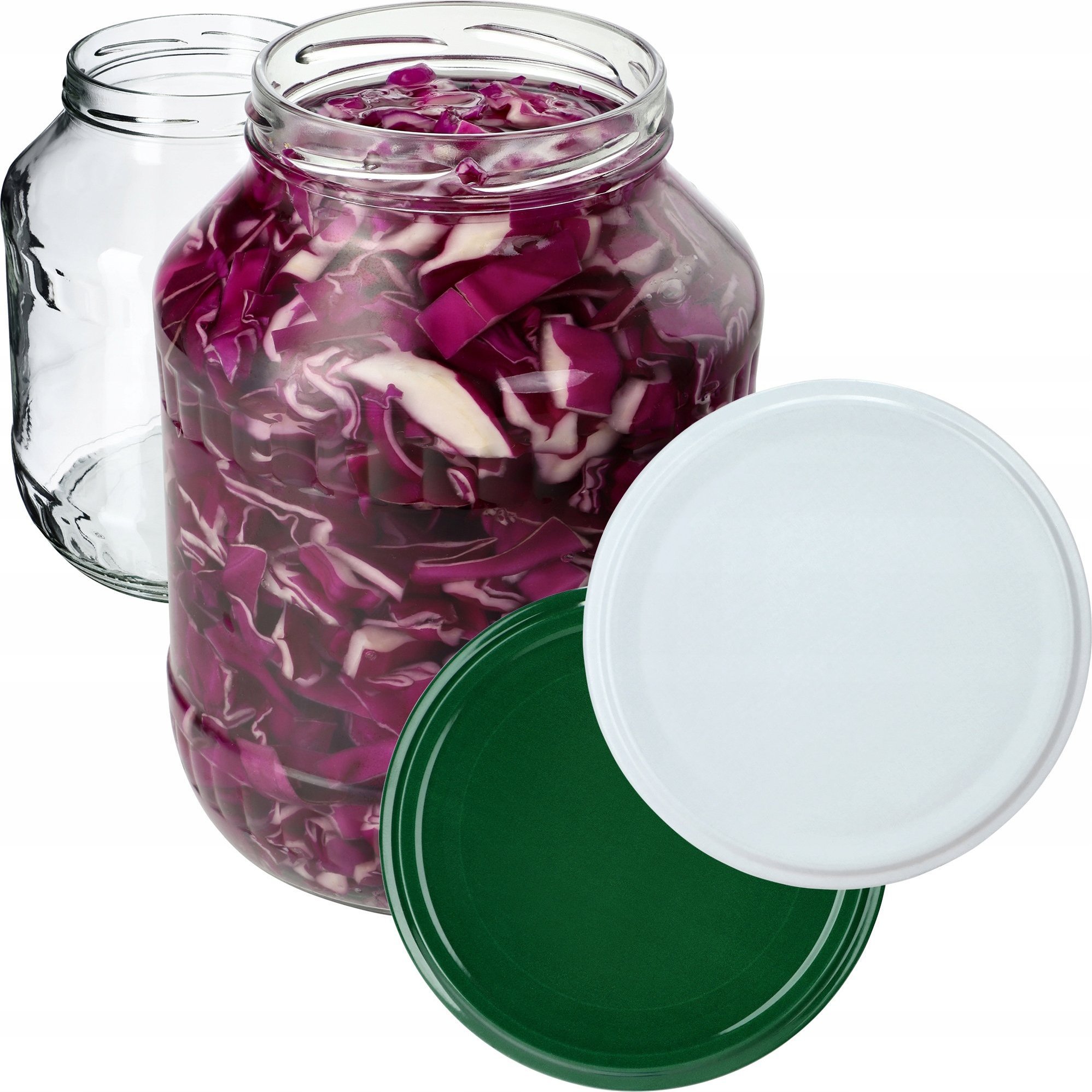 Kadax 2x Słoik Słój 1,7L + Zakrętka Na Ogórki Nalewki