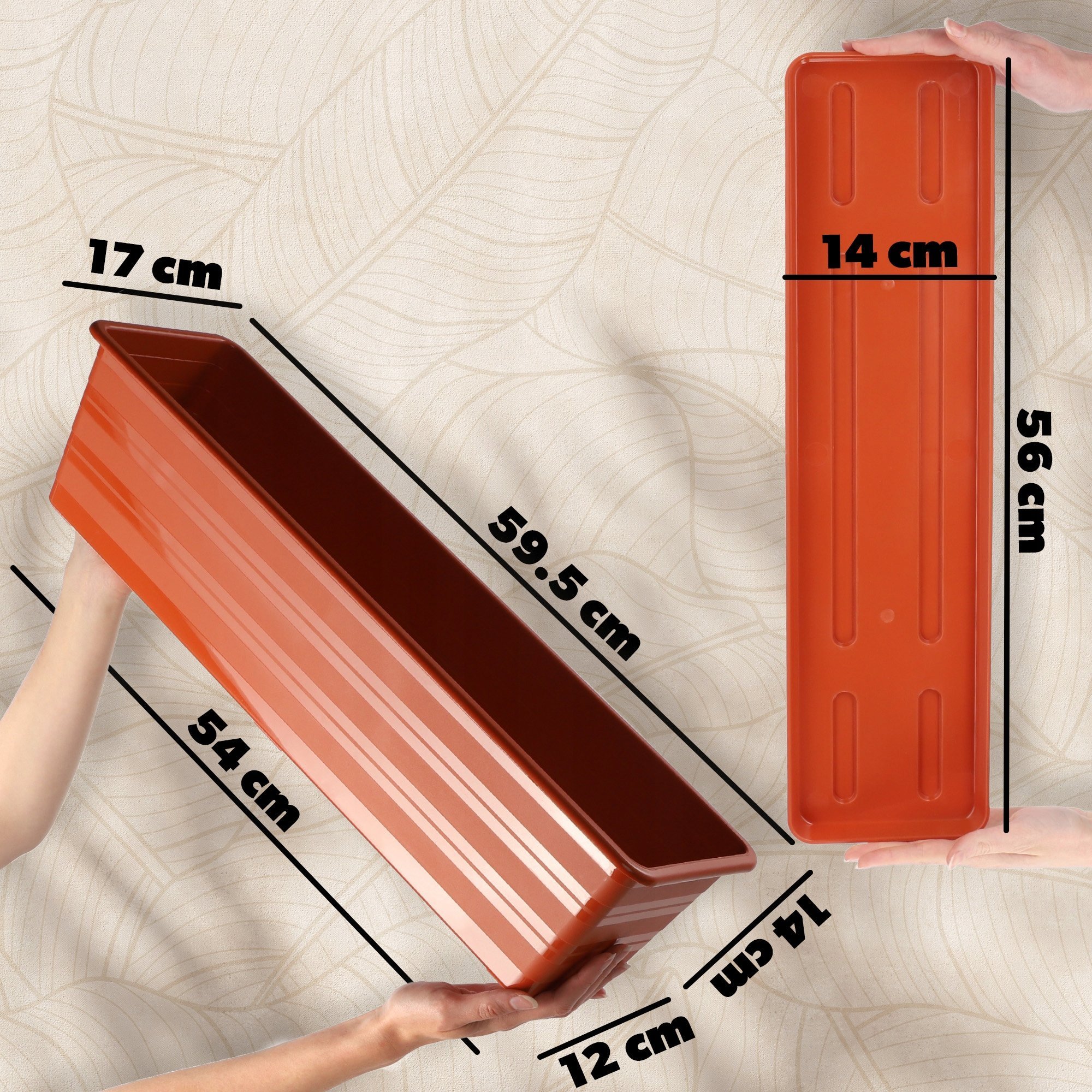 Kadax KADAX Doniczka Skrzynka Balkonowa Z Podstawką 60cm