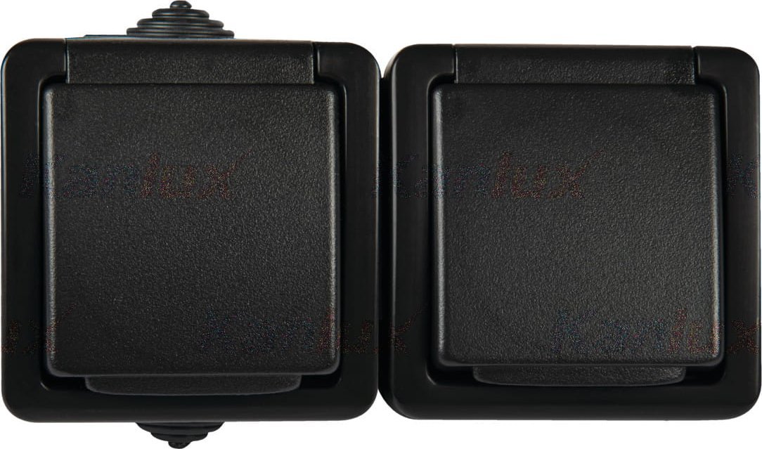 Kanlux Gniazdo zasilające francuskie podwójne z ochroną styków Kanlux TEKNO 27356