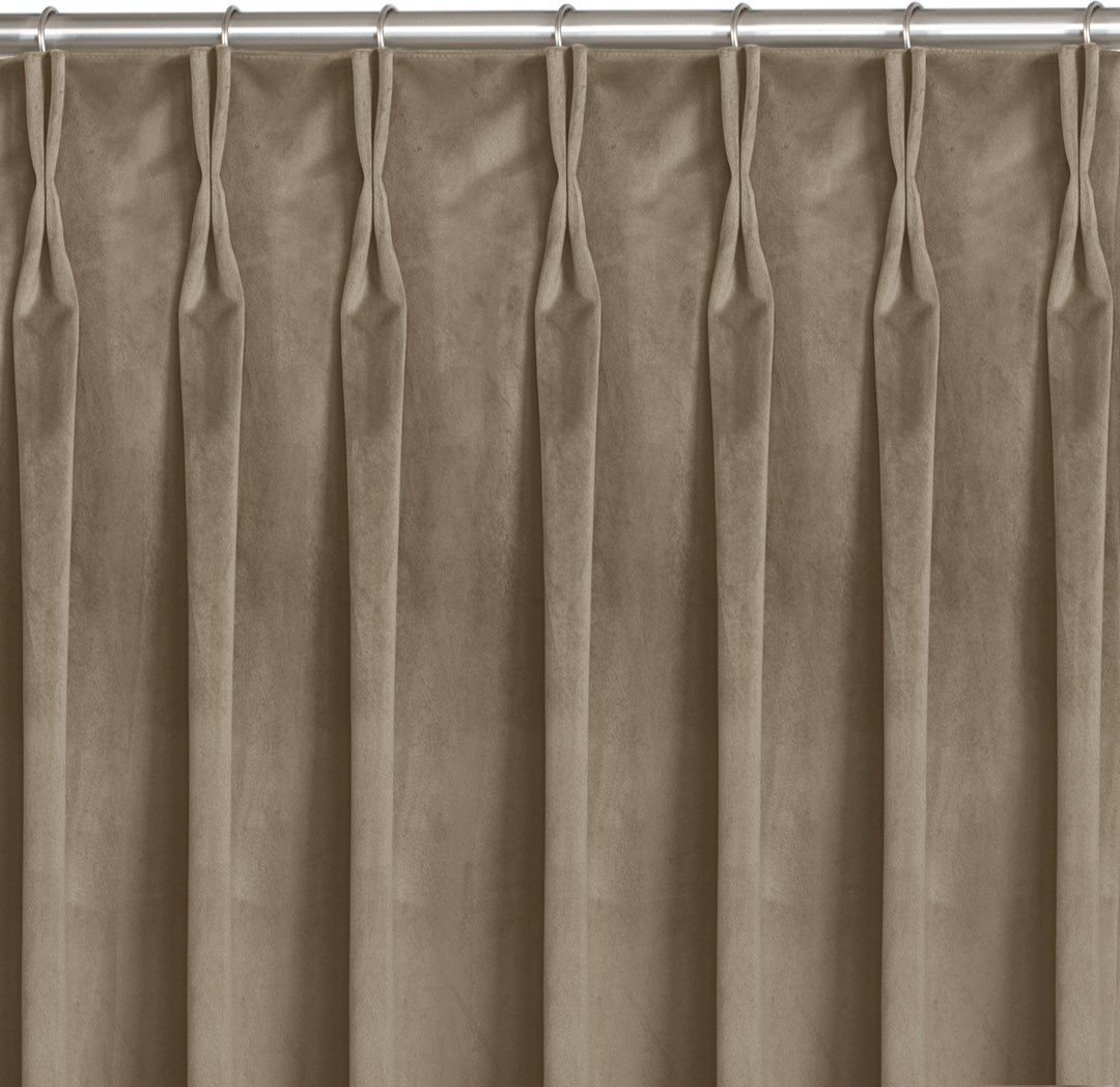 Homede Homede Zasłona VILA klasyczna velvetowa na flexach 530x175 beżowa wzór 1