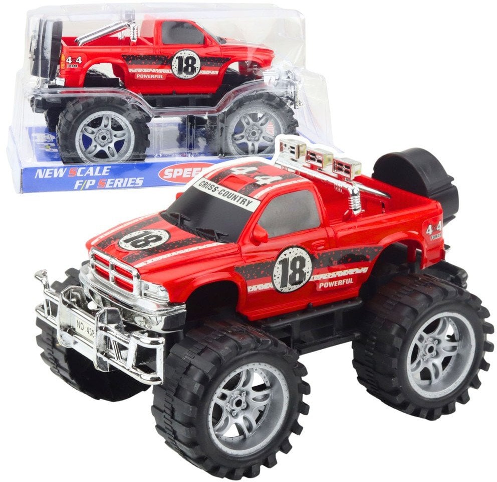 Samochód Terenowy Z Napędem Na Tył Czarno-Czerwony 27cm