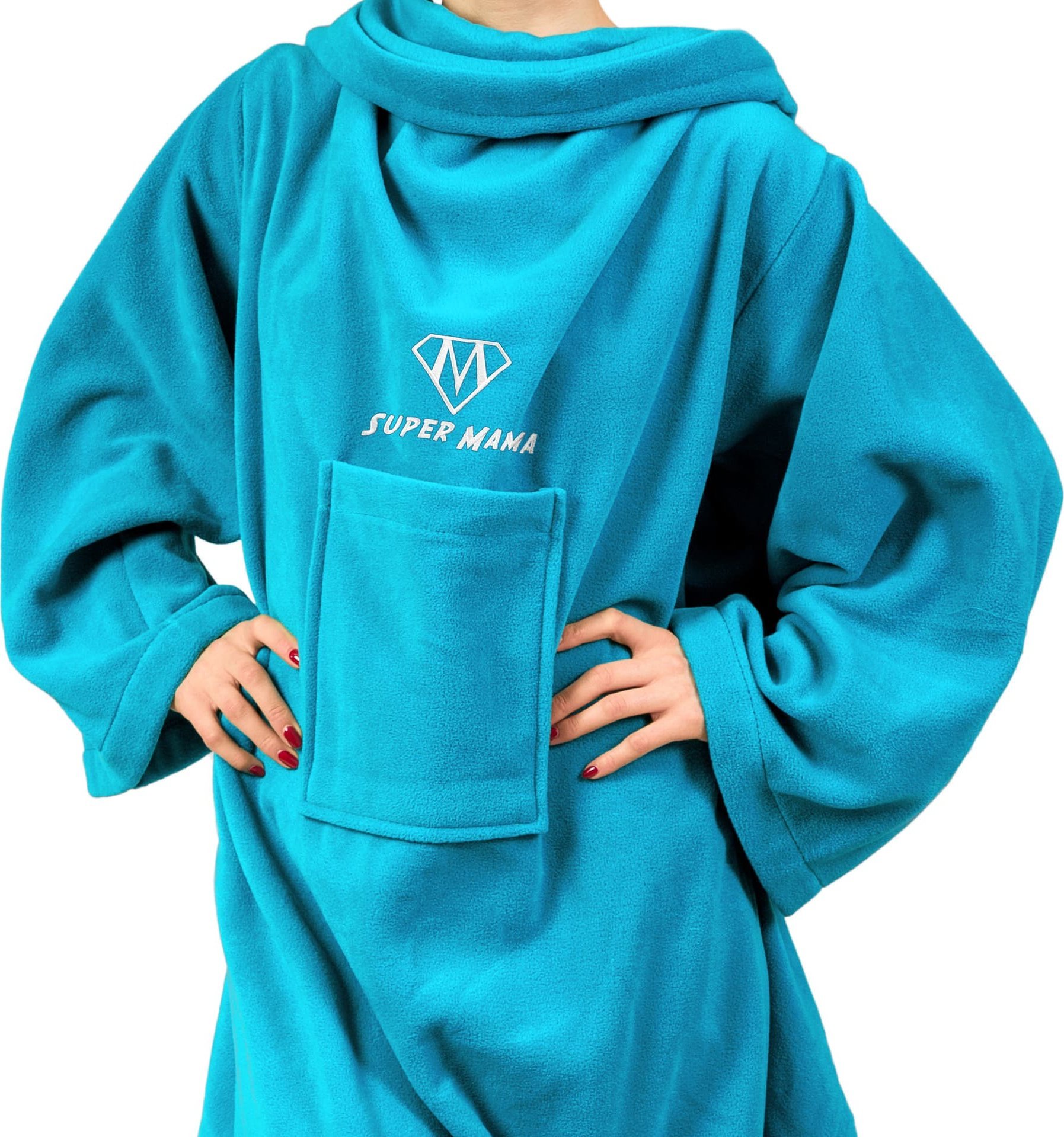 Froster Kocyko-szlafrok SUPER MAMA - Niebieski - prezent dla mamy - na dzień mamy