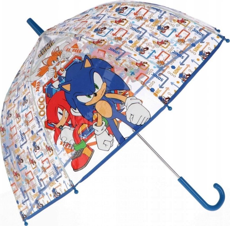 Kids Euroswan Parasolka przezroczysta automatyczna 48cm poliester Sonic The Hedgehog SN7152MC Kids Euroswan