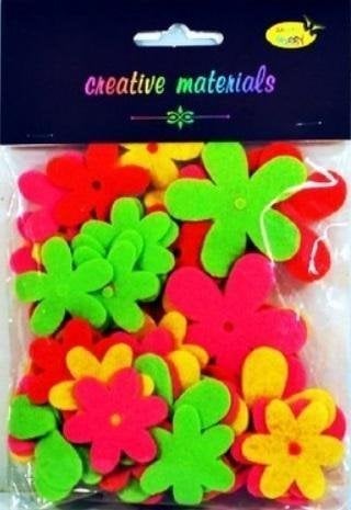 BREWIS Kwiaty z filcu z dziurką 36-52 mm 56szt