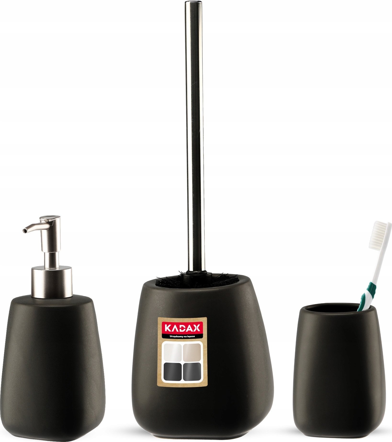 Kadax KADAX Zestaw Łazienkowy 3W1 Komplet Do Wc Czarny