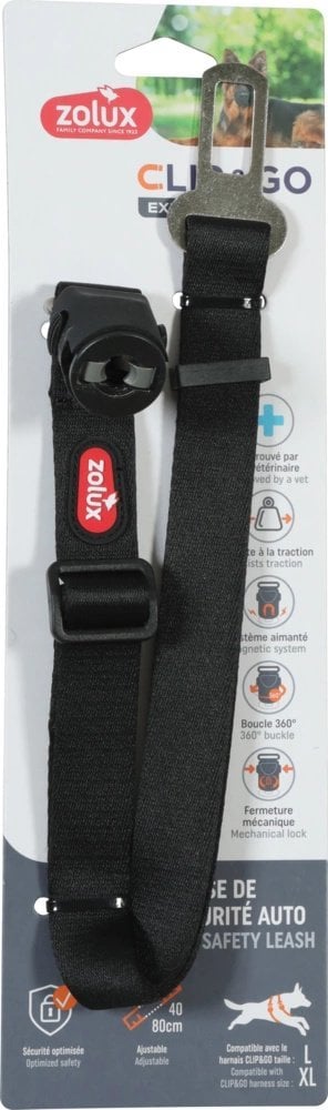 ZOLUX Pas samochodowy dla psa do szelek CLIP&GO L/XL