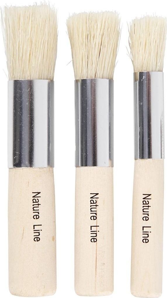 Creativ Company Pędzle naturalne do tapowania 3 rozm.