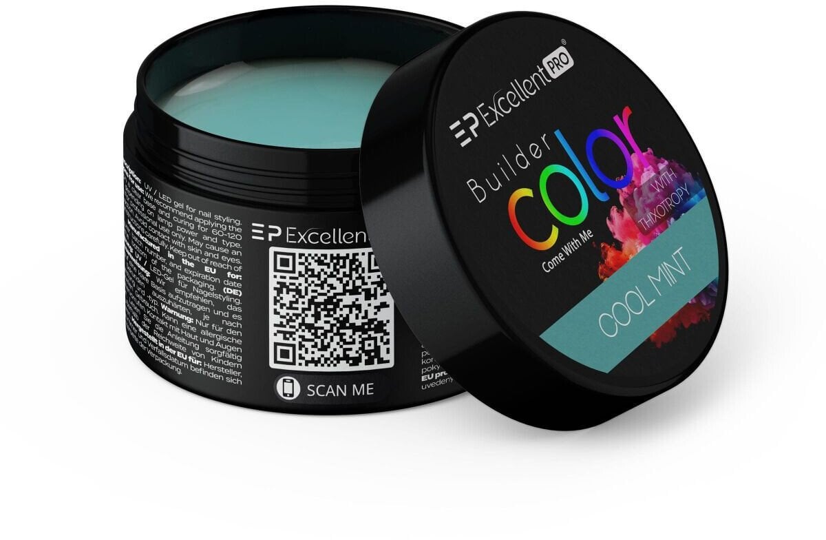 Excellent PRO Builder Color With Thixotropy Pastel żel budujący Cool Mint 15g