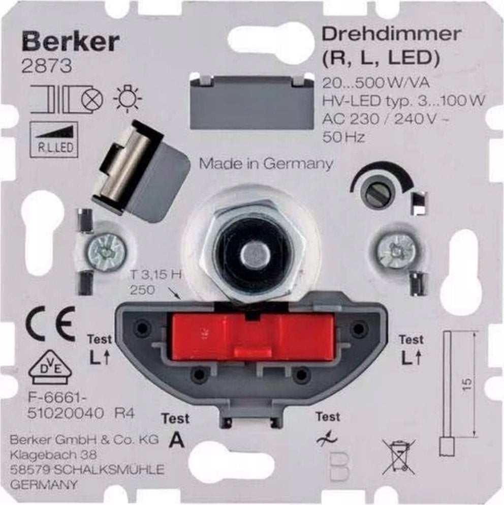 Berker rotary dimmer 20-500W/VA 2873