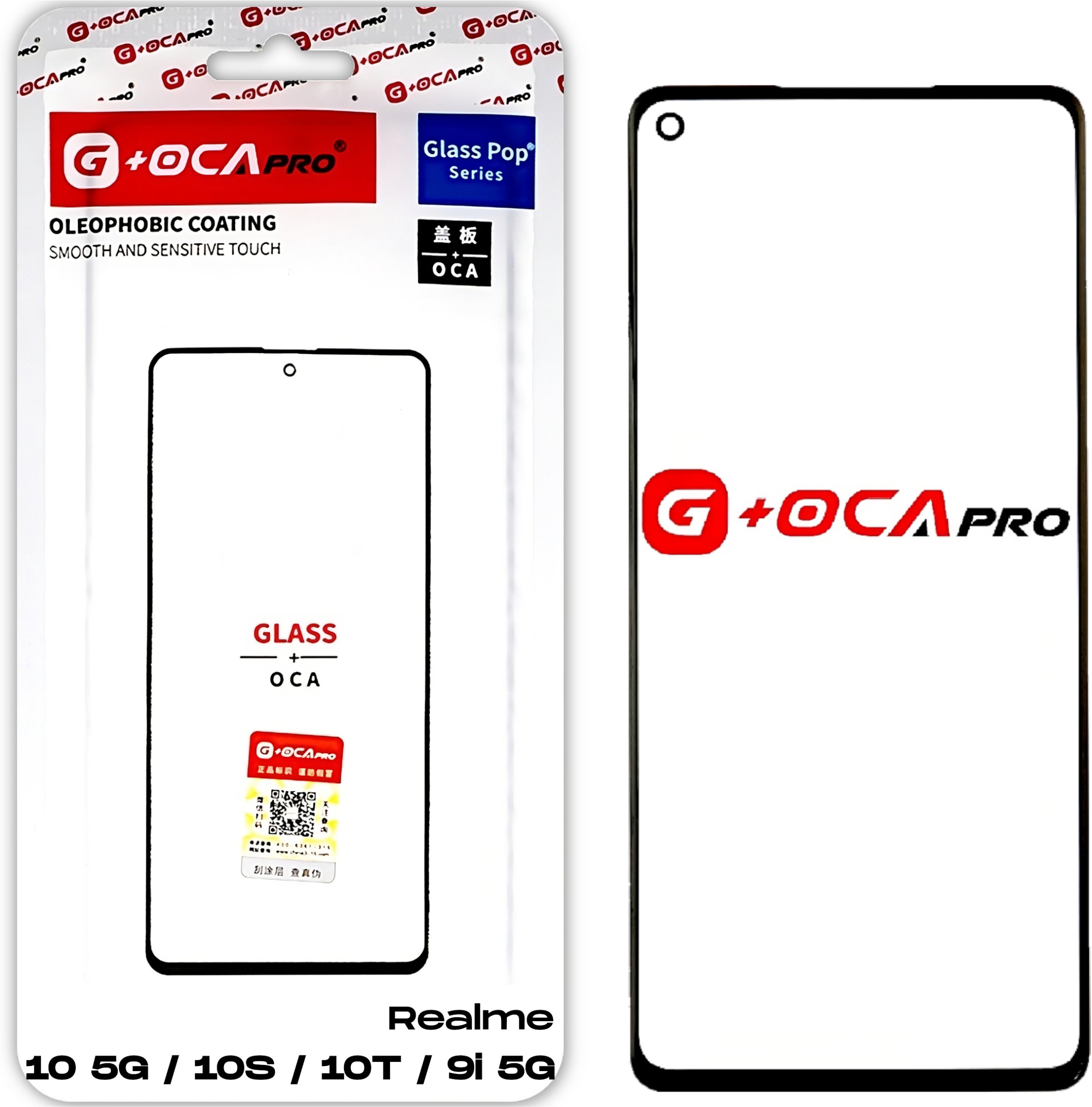 Realme 10 5G / 10S / 10T / 9i 5G Szyba z Klejem OCA do Refabrykacji