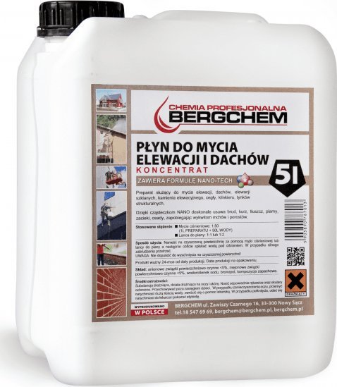 Bergchem PŁYN DO MYCIA ELEWACJI I DACHÓW 5L