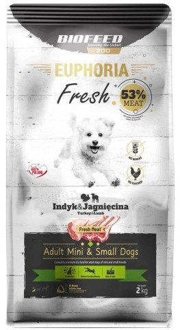BIOFEED Euphoria Fresh Meat Indyk/Jagnię Xs/S 2kg