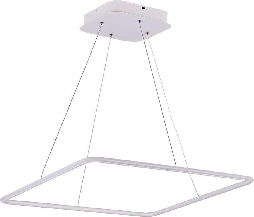 Lampa wisząca Mdeco LAMPA wisząca MDECO SLIM/000015/3000/W metalowa OPRAWA kwadratowa ramka LED 39W 3000K zwis IP44 biały