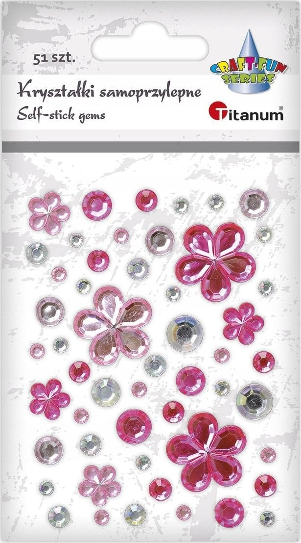 Titanum Kryształki samoprzylepne kwiaty mix 53szt