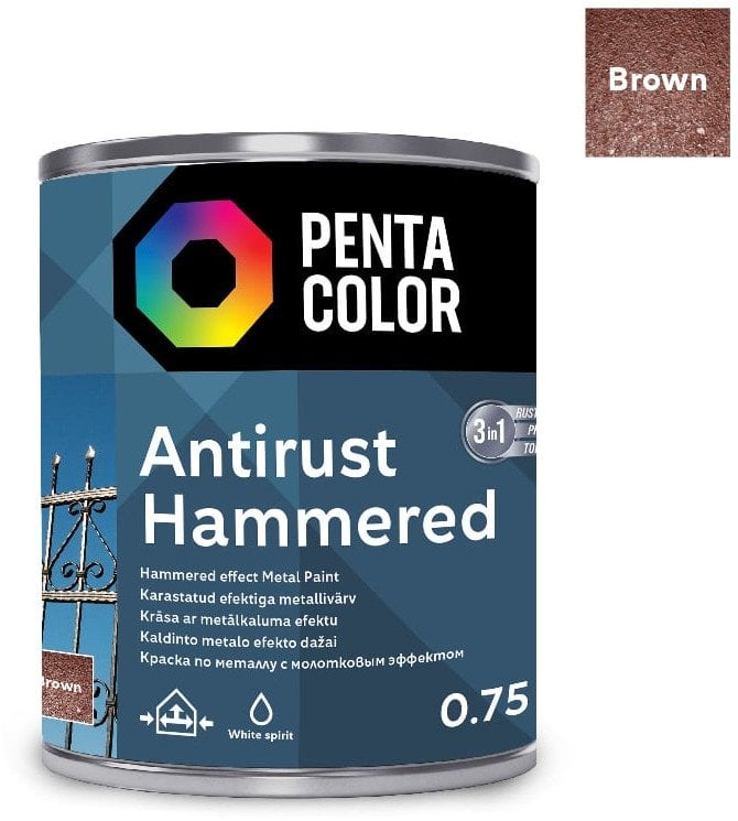 PAINT PENTAC ANTIRUST HAMMERED BRN 750ML