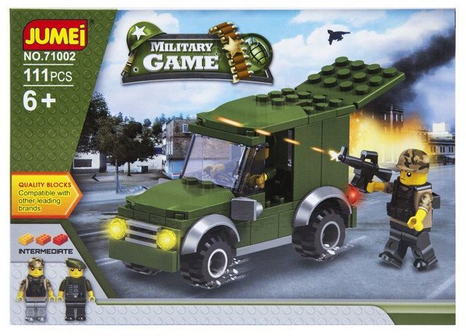 Klocki Jumei WOJSKO ŻOŁNIERZE 111 elementów, 25 x 18 cm