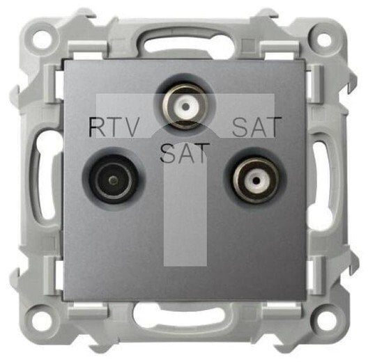 SZAFIR Gniazdo RTV-SAT z dwoma wyjściami SAT szary mat GPA-Z2S/m/70
