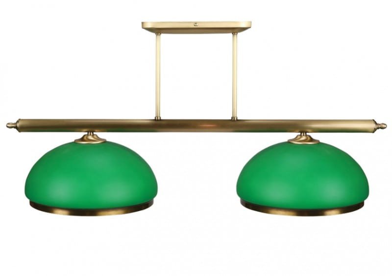 Lampa bilardowa z mosiadzu zielone klosze