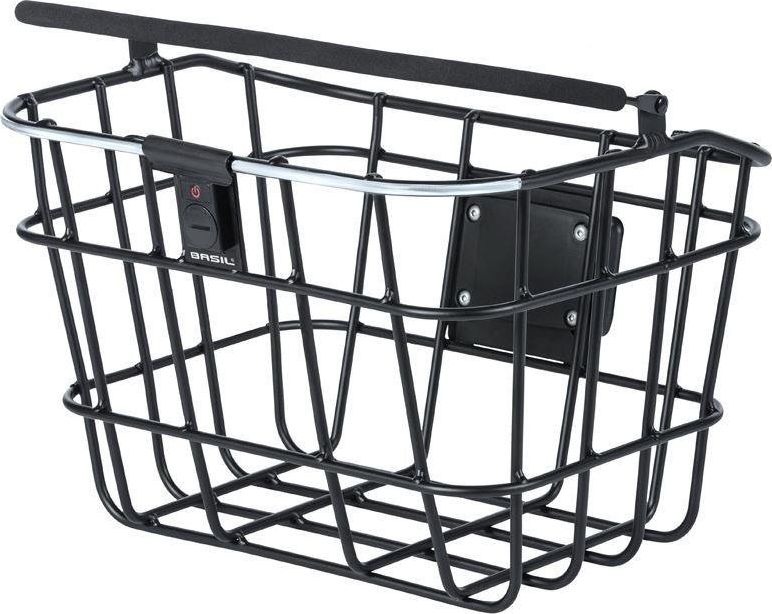 Basil Kosz na kierownicę BASIL BREMEN ALU BE/KF NORDLICHT aluminowy + Oświetlenie + Płytka mocująca do kosza BASIL BASEASY + KLICKFIX ADAPTER PLATE sy