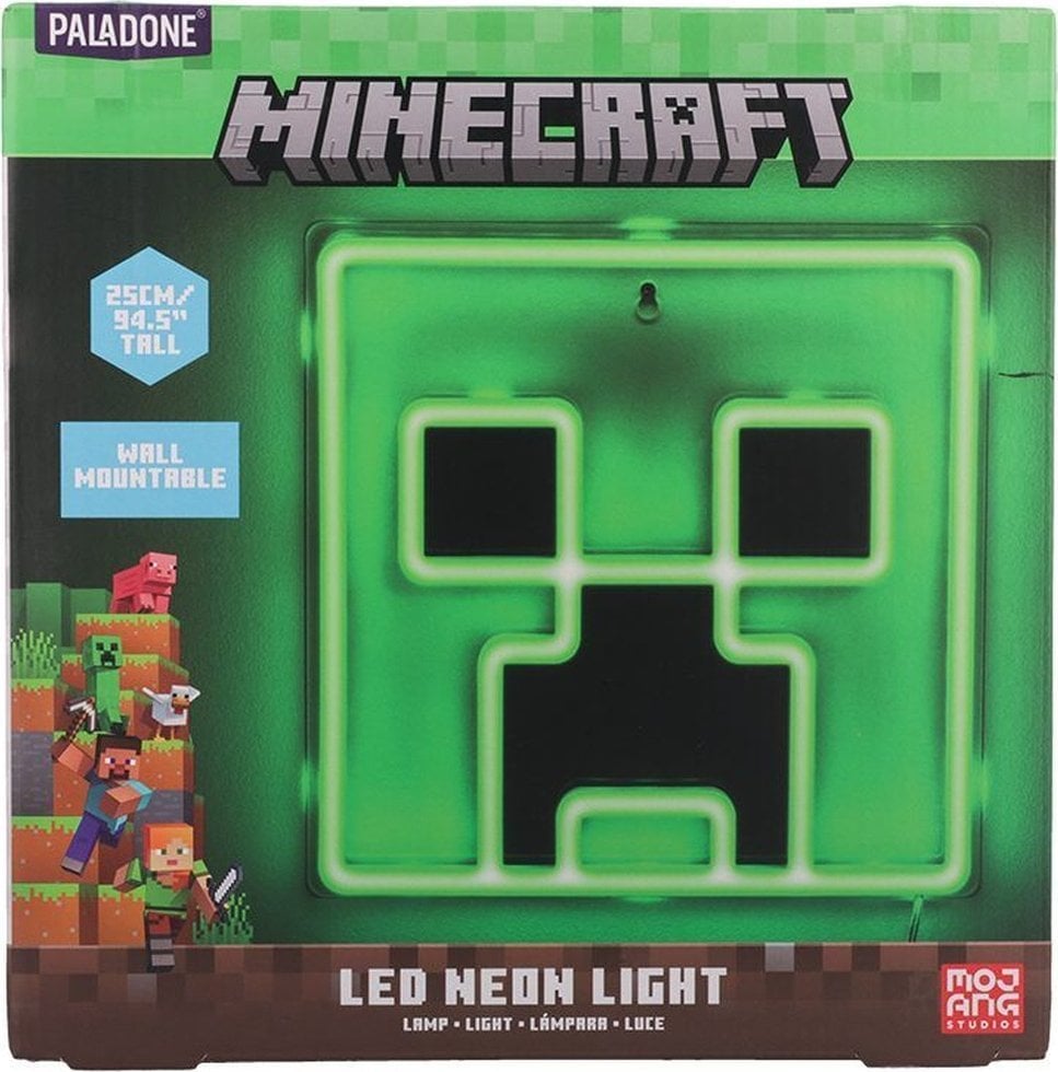 Paladone Paladone Minecraft Lampka neonowa LED ścienna Creeper (Wall Mountable LED Neon Light)