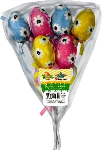 Jajka styropianowe 40x60mm 3 kolory 6szt