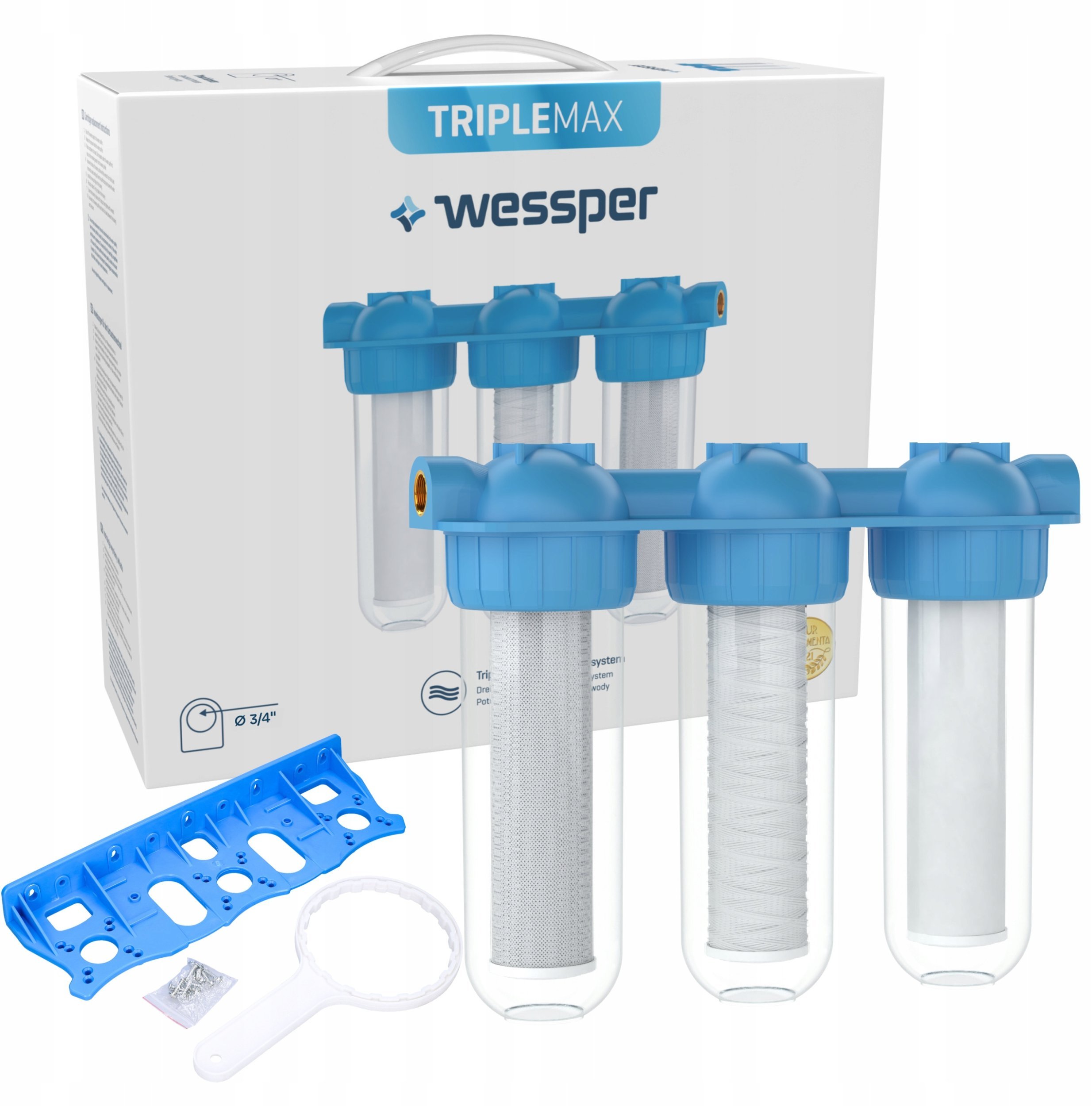 3-stopniowy system filtracji wstępnej 3/4″ (WES6011)