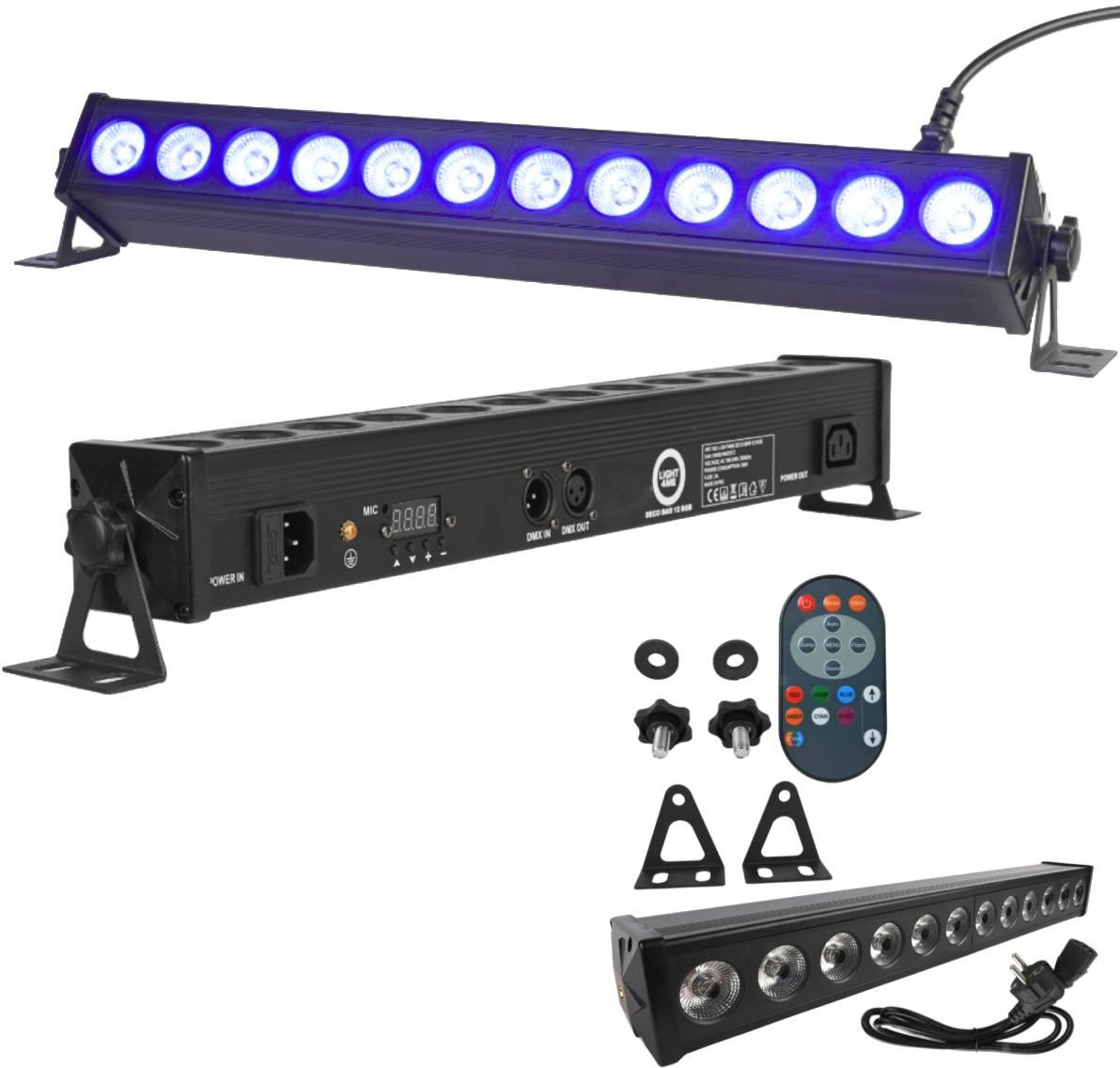 LIGHT4ME DECO BAR 12 RGB listwa oświetleniowa belka LED oświetlenie sceniczne dekoracja światłem pilot 12x3W