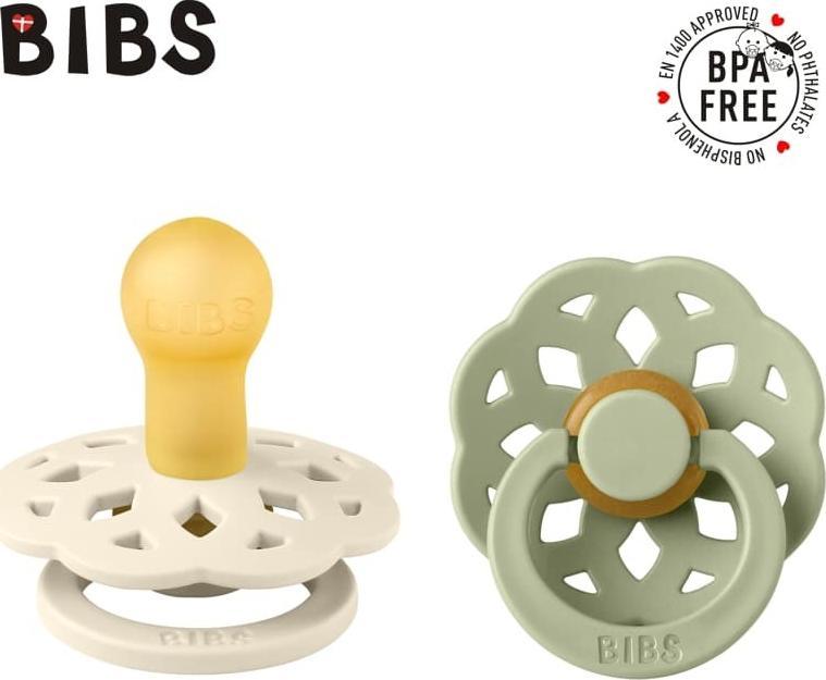Bibs BIBS BOHEME 2-PACK IVORY & SAGE M Smoczek Uspokajający kauczuk Hevea