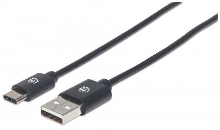 Kabel USB Manhattan USB-A - USB-C 2 m Czarny (354929)